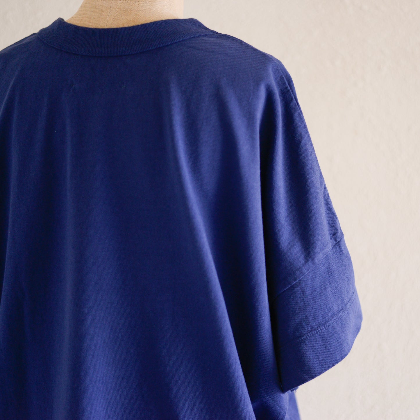 コットンドロップショルダーTシャツ Navy