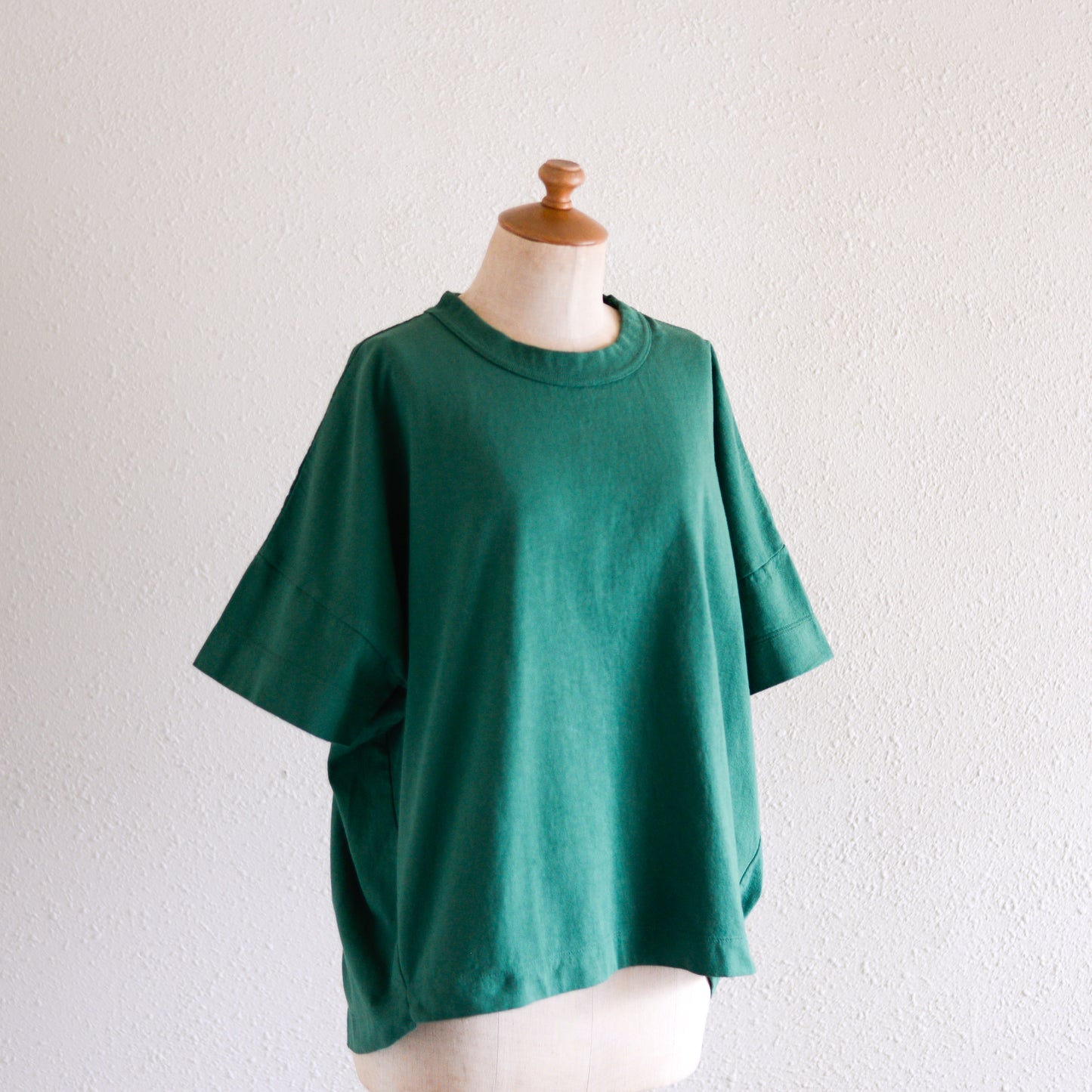 コットンドロップショルダーTシャツ Green