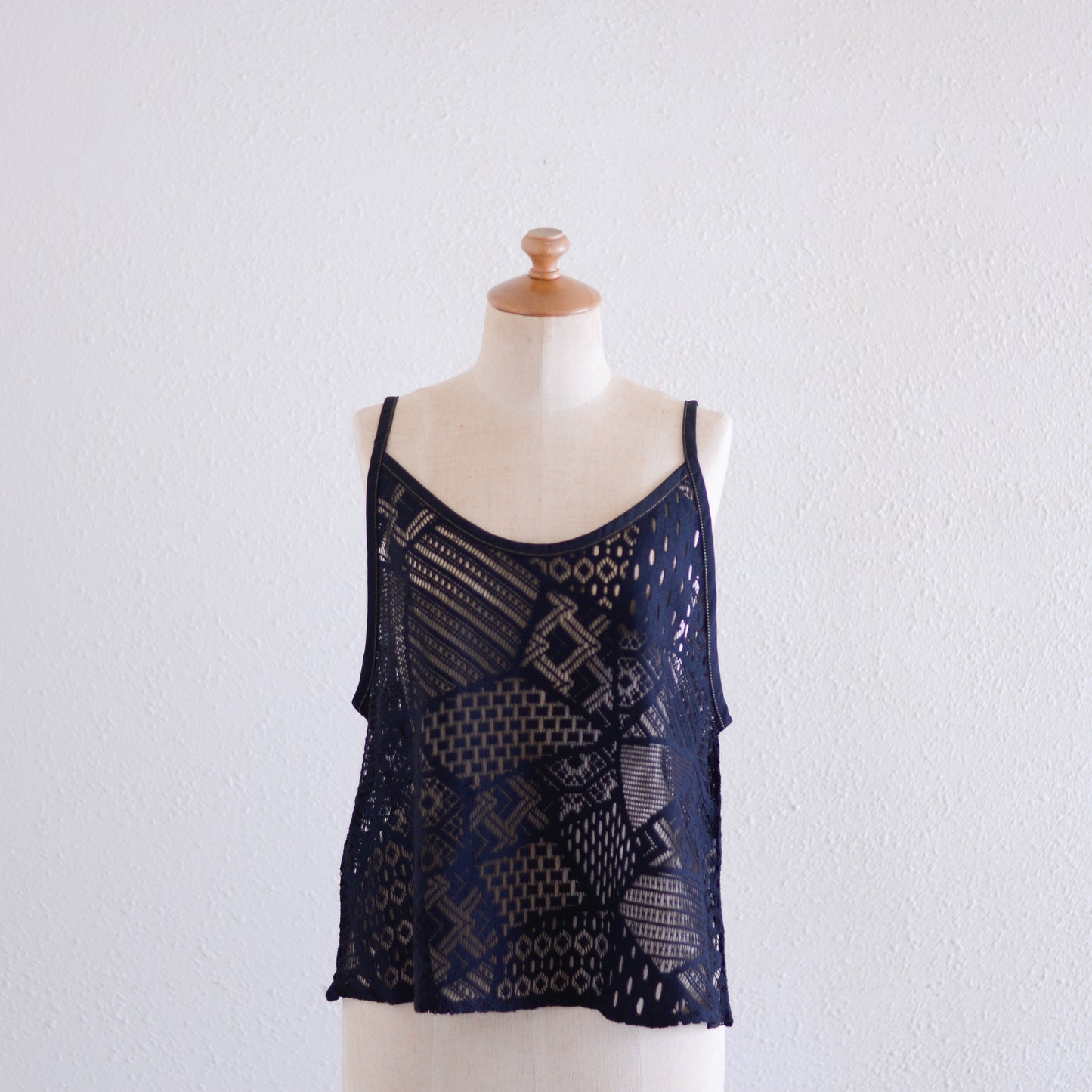 コットンクロシェキャミソール Black