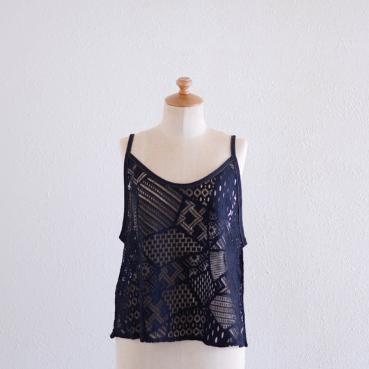 コットンクロシェキャミソール Black