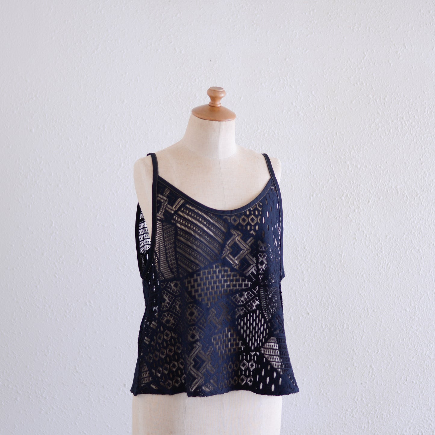 コットンクロシェキャミソール Black