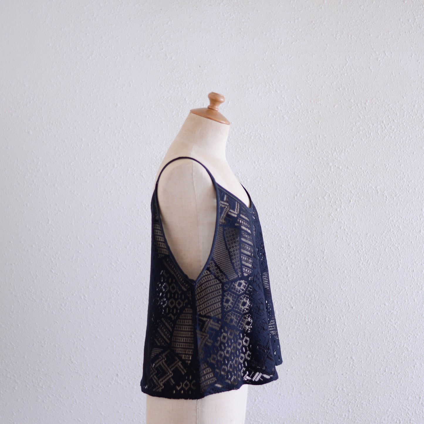 コットンクロシェキャミソール Black