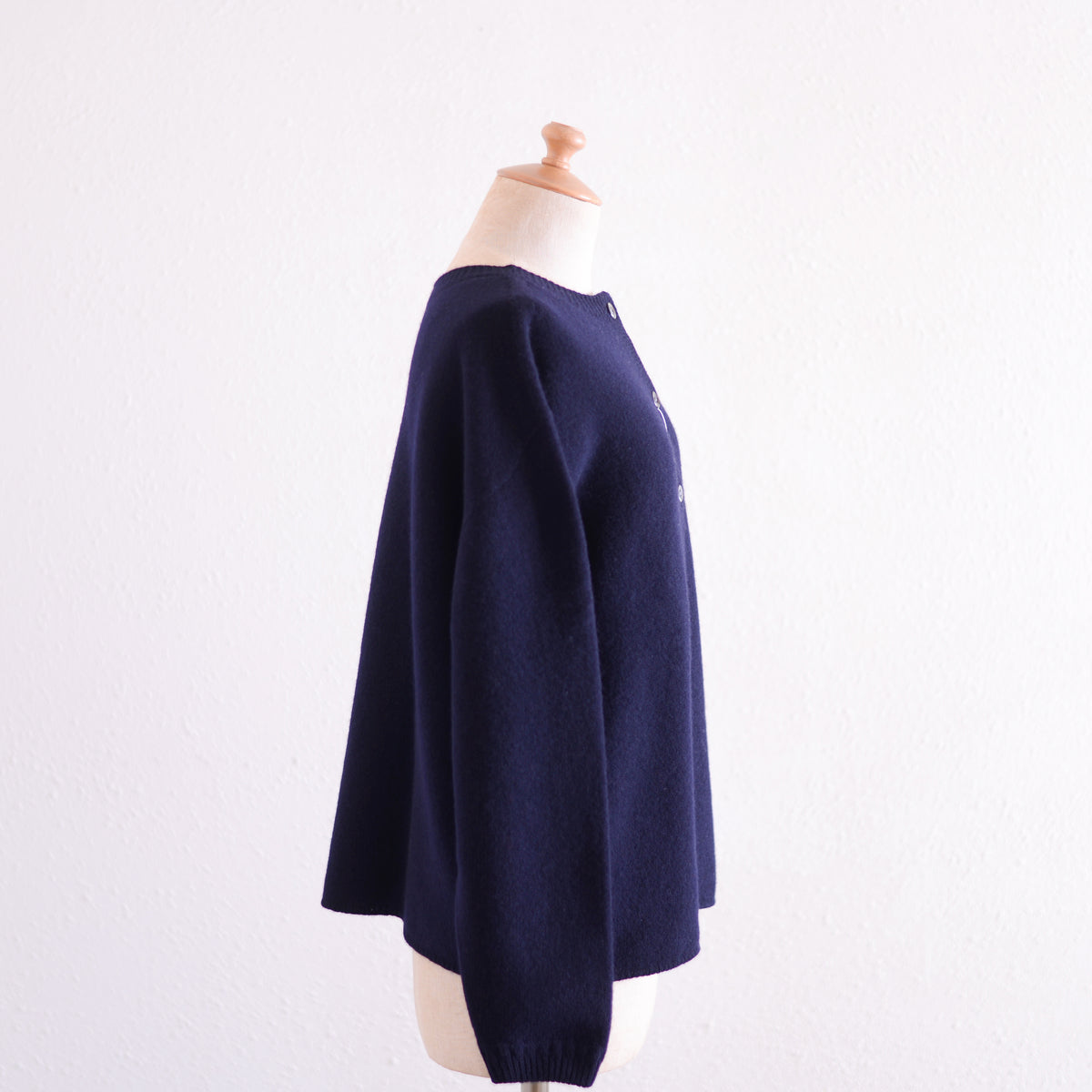 スーパーファインメリノウール２ウェイカーディガンBlack Navy