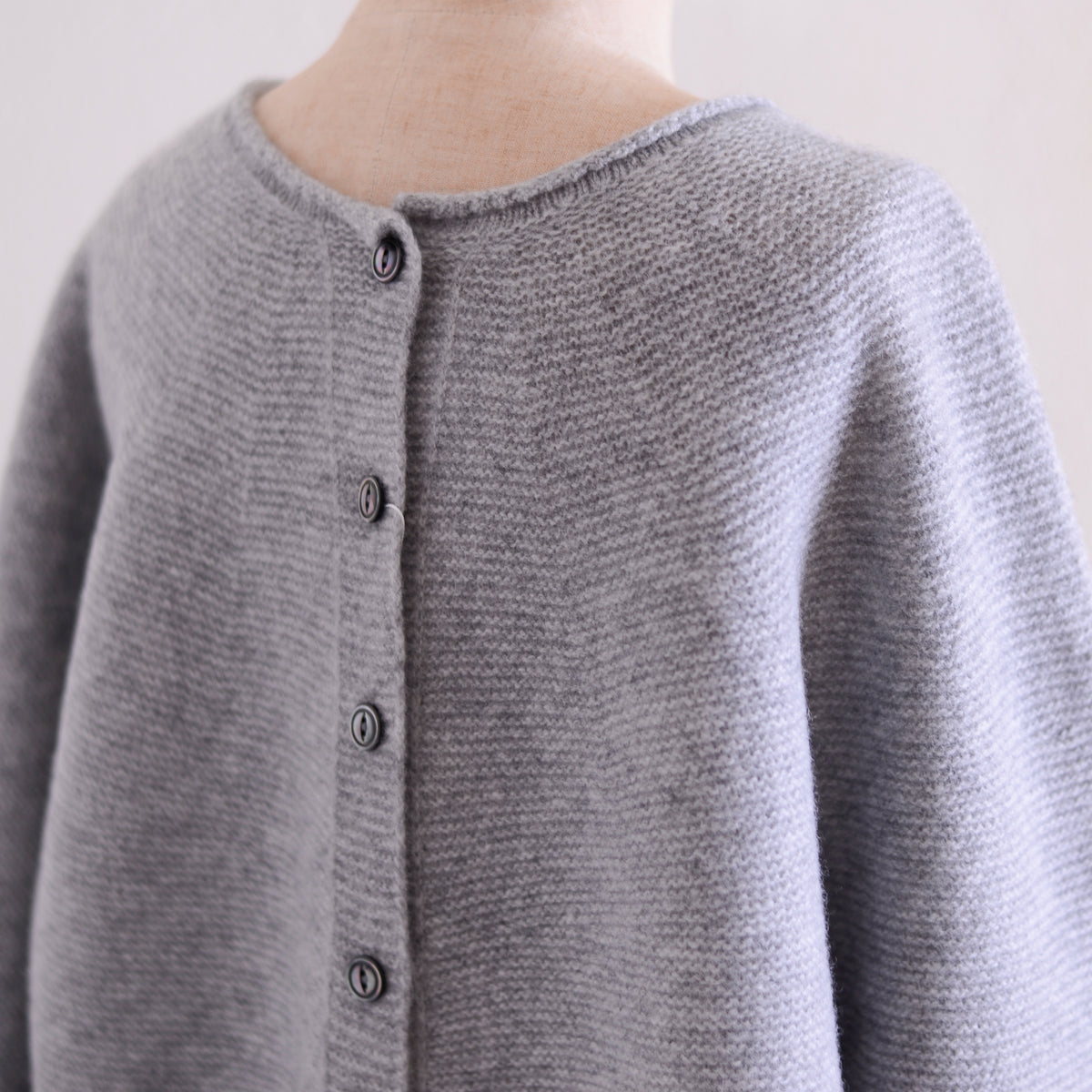 울 캐시미어 홀가먼트 2웨이 가디건 Gray Melange