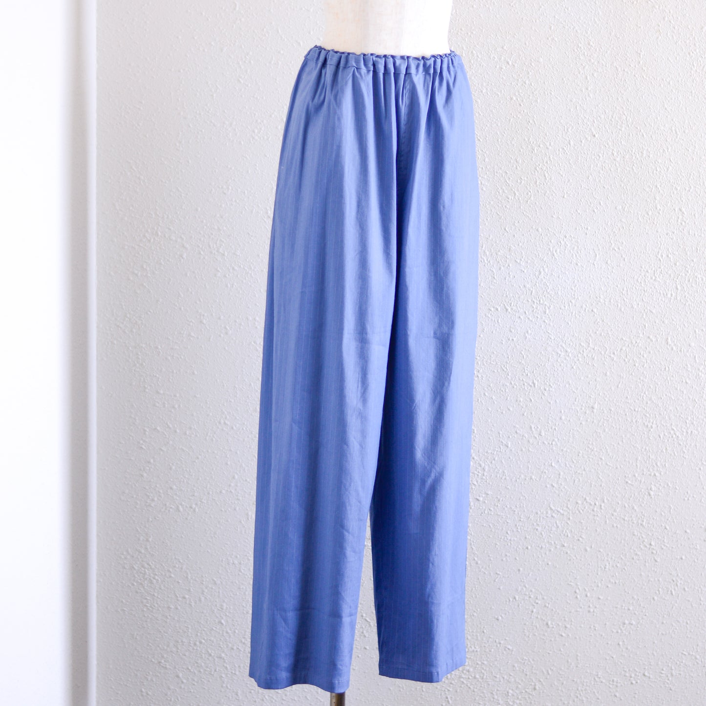 リネンレーヨンワイドストレートパンツ Blue