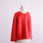 Wool Cashmere Whole Garment 2-Way Cardigan Red