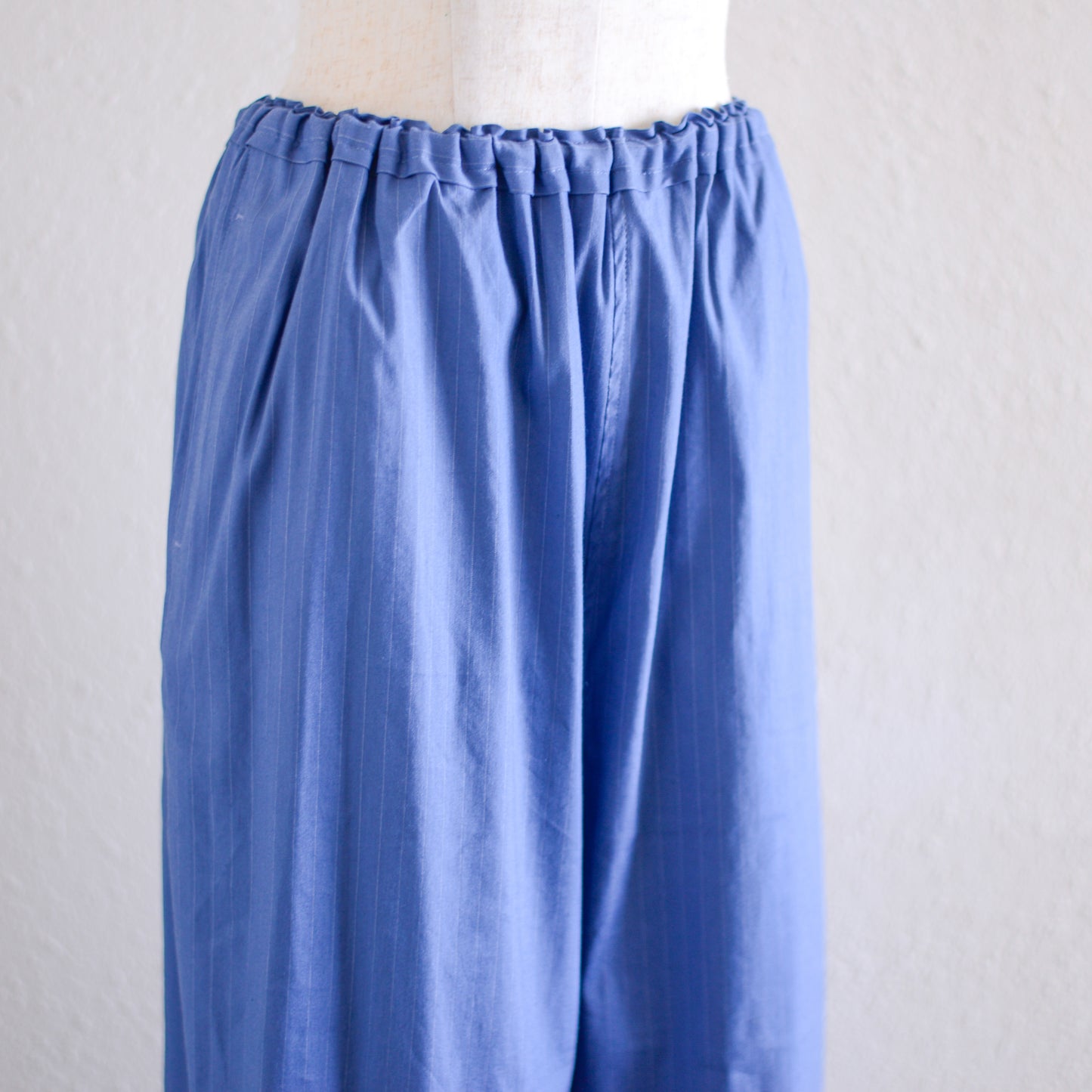 リネンレーヨンワイドストレートパンツ Blue