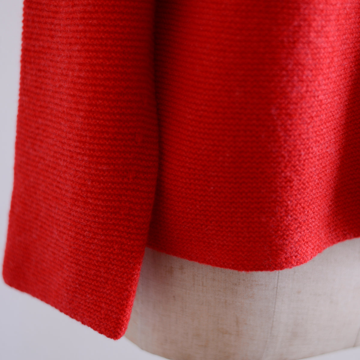 Wool Cashmere Whole Garment 2-Way Cardigan Red