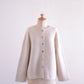 Wool Cashmere Whole Garment 2-Way Cardigan Oatmeal
