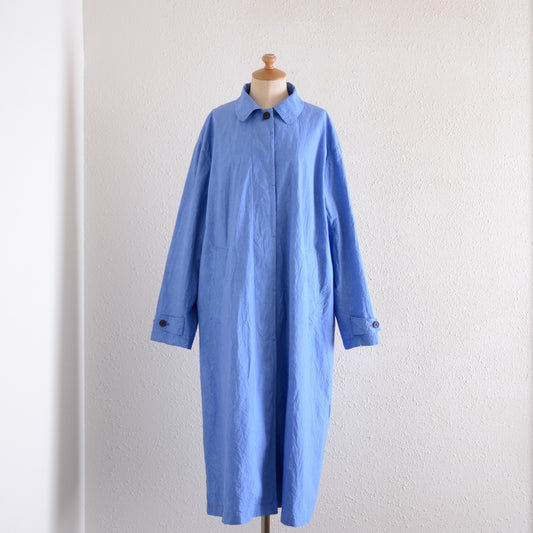 コットンリネンバルマカーンコート Blue