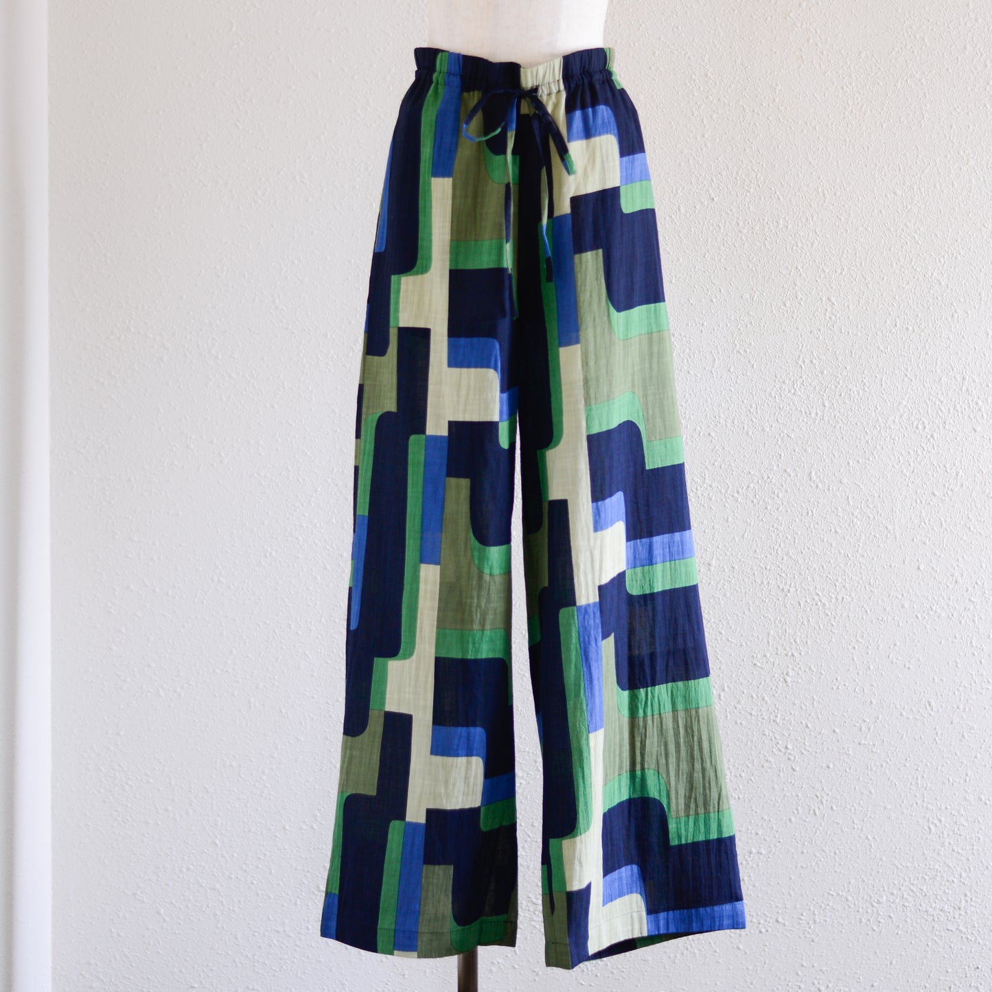 コットンプリンティッドワイドパンツ Green