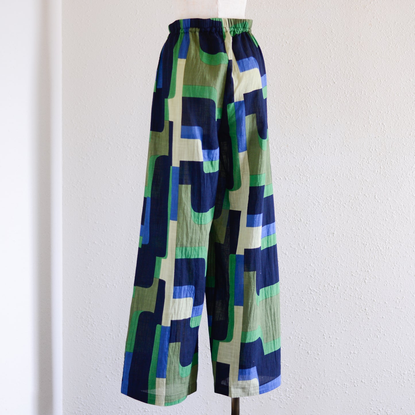 コットンプリンティッドワイドパンツ Green