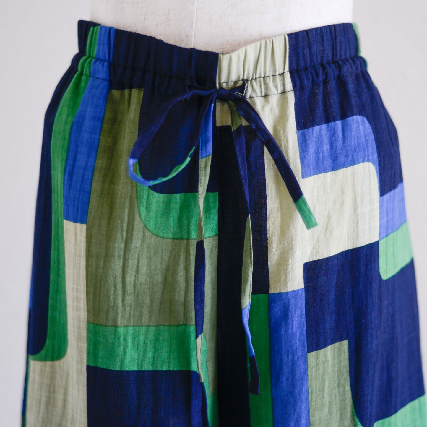 コットンプリンティッドワイドパンツ Green