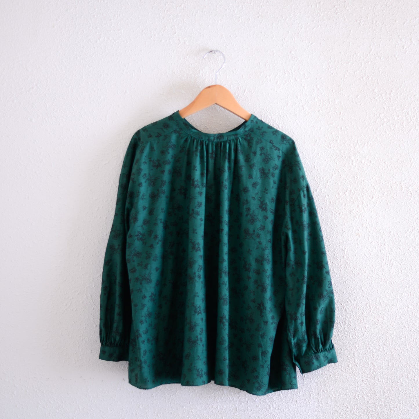 코튼 큐플러 2웨이 플라워 블라우스 Green