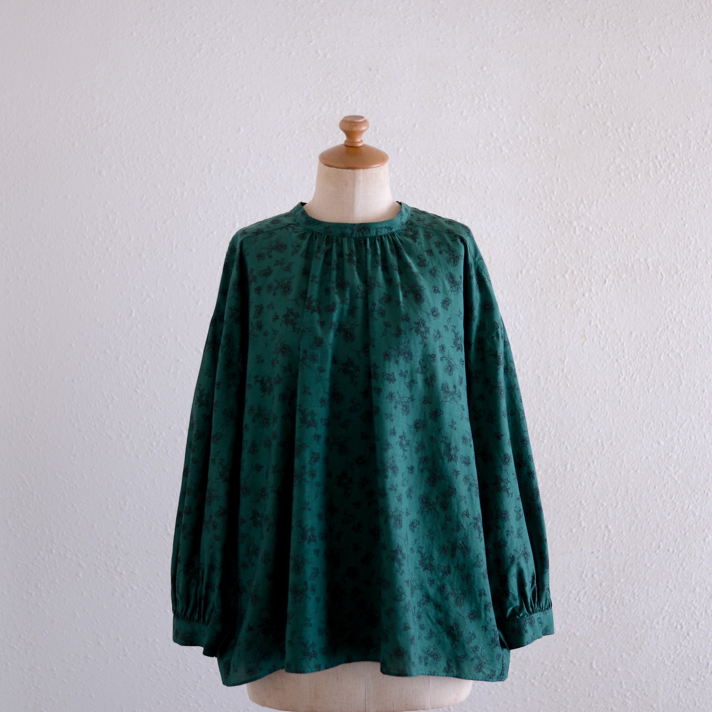 코튼 큐플러 2웨이 플라워 블라우스 Green