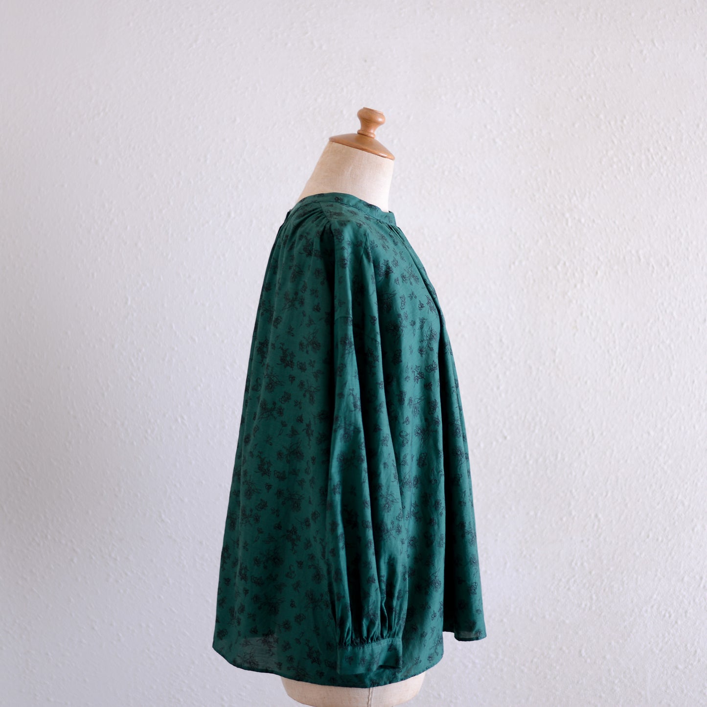 코튼 큐플러 2웨이 플라워 블라우스 Green