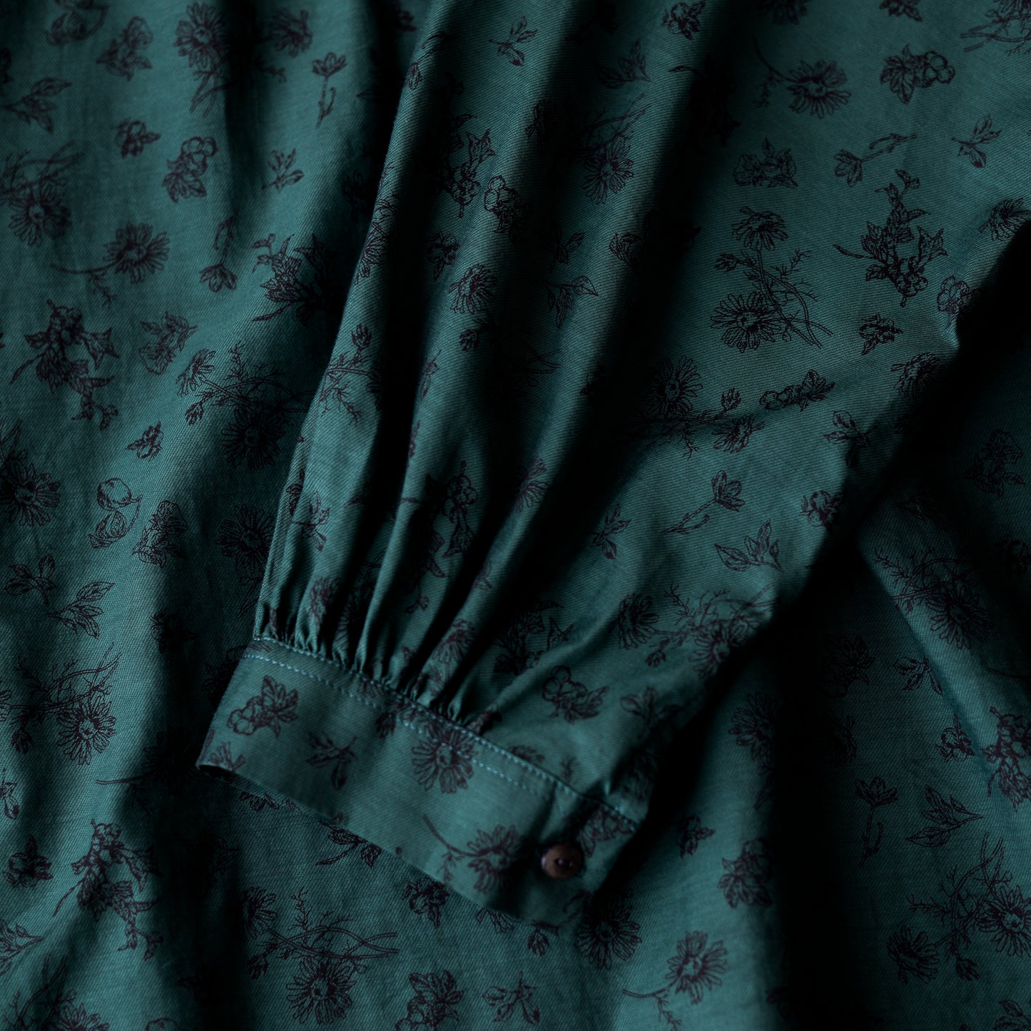 코튼 큐플러 2웨이 플라워 블라우스 Green