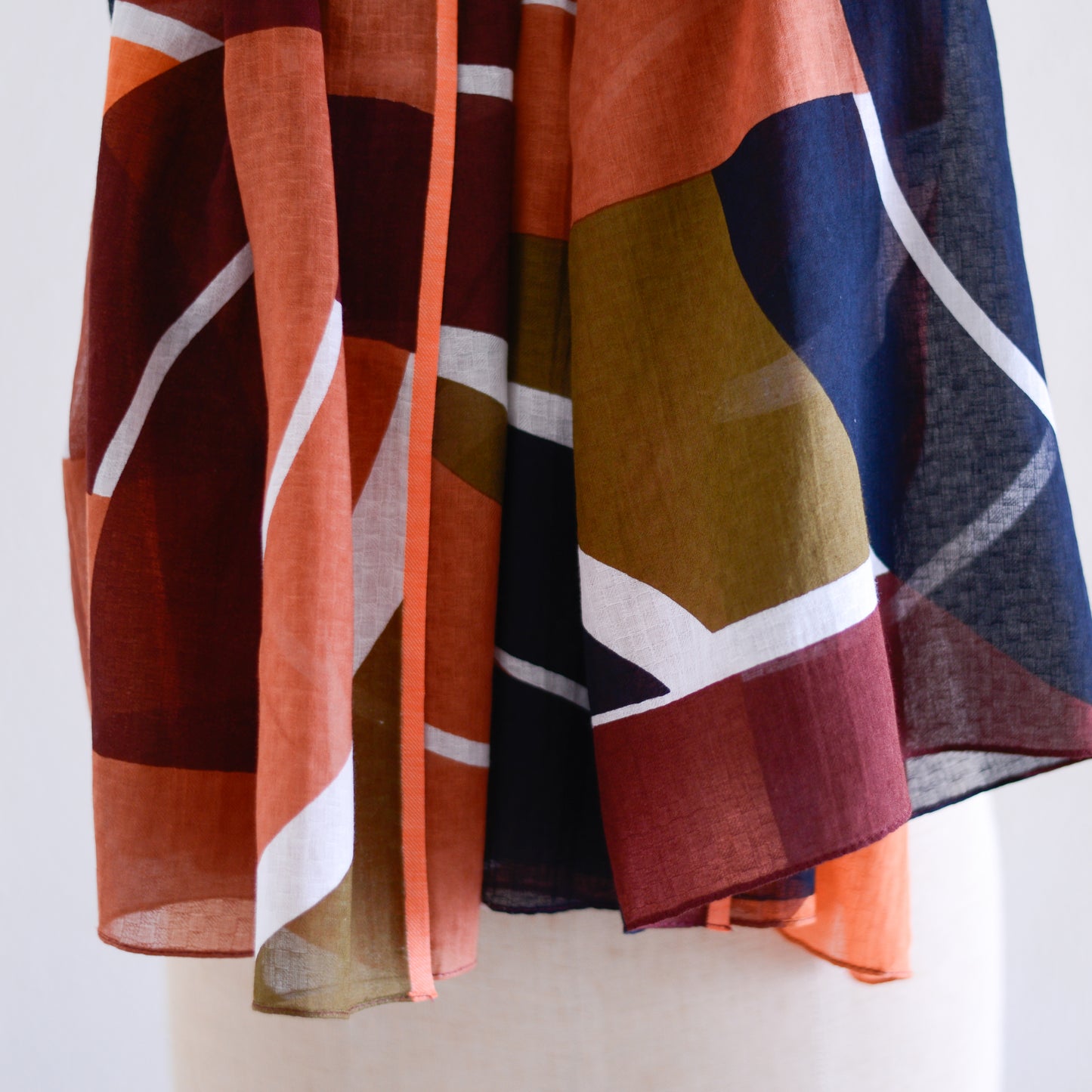 コットンショール Caramel Checkered Pattern
