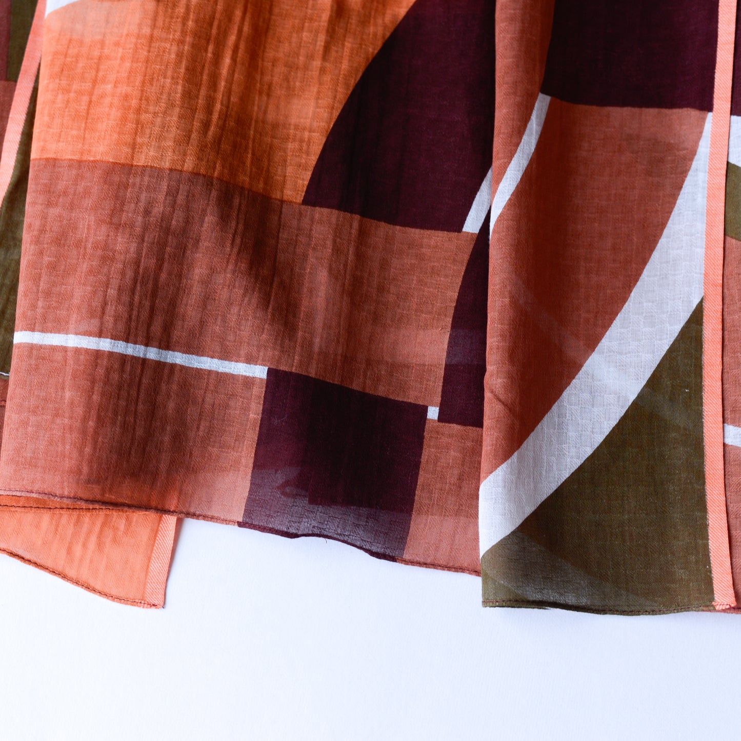 コットンショール Caramel Checkered Pattern