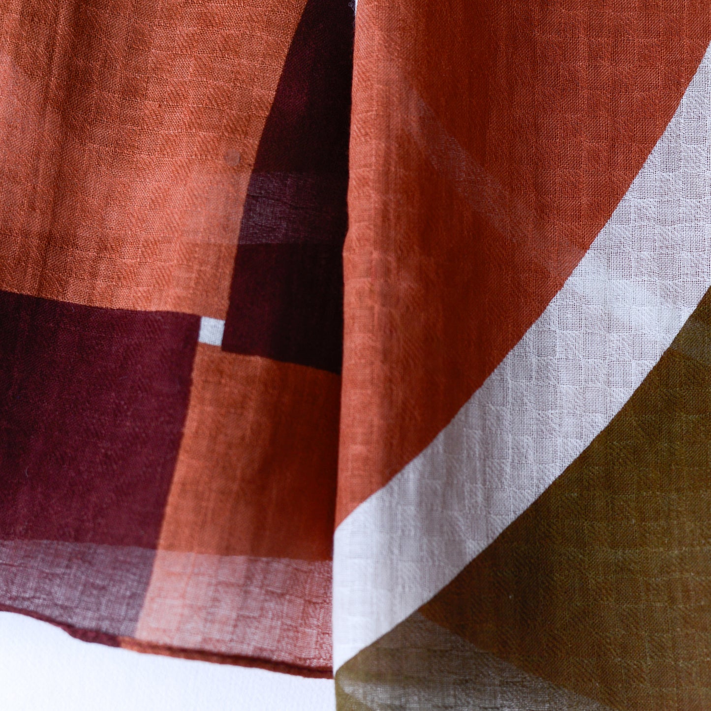 コットンショール Caramel Checkered Pattern