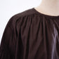 Cotton 2-way embroidered blouse, Brown