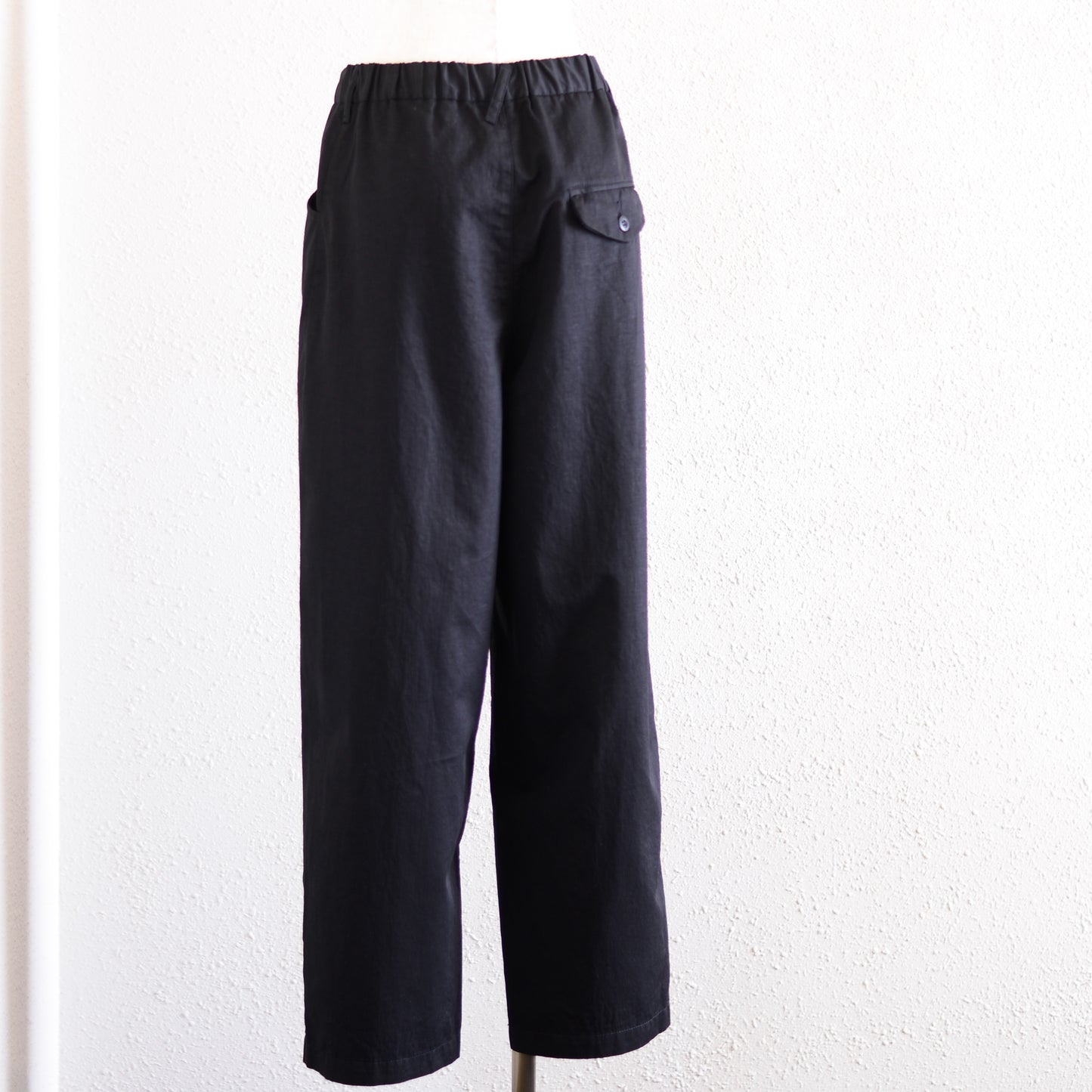 コットンリネンツイルパンツ Black