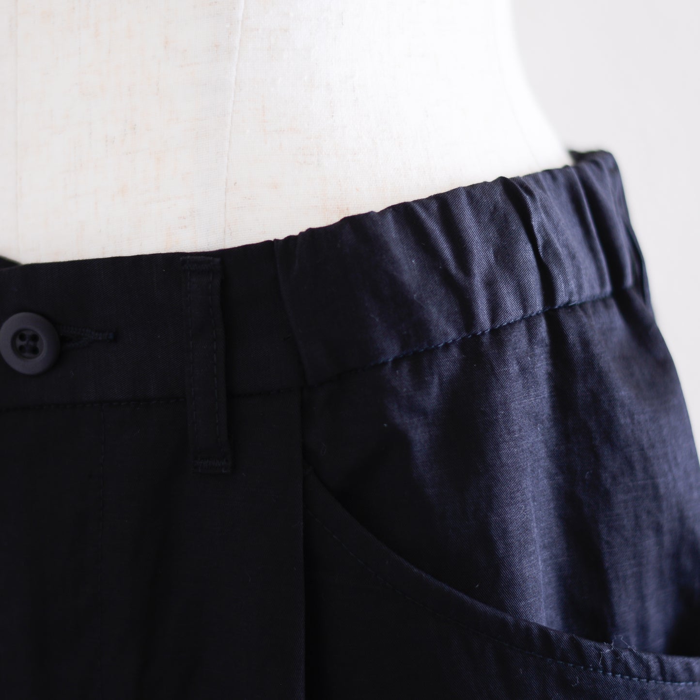 コットンリネンツイルパンツ Black