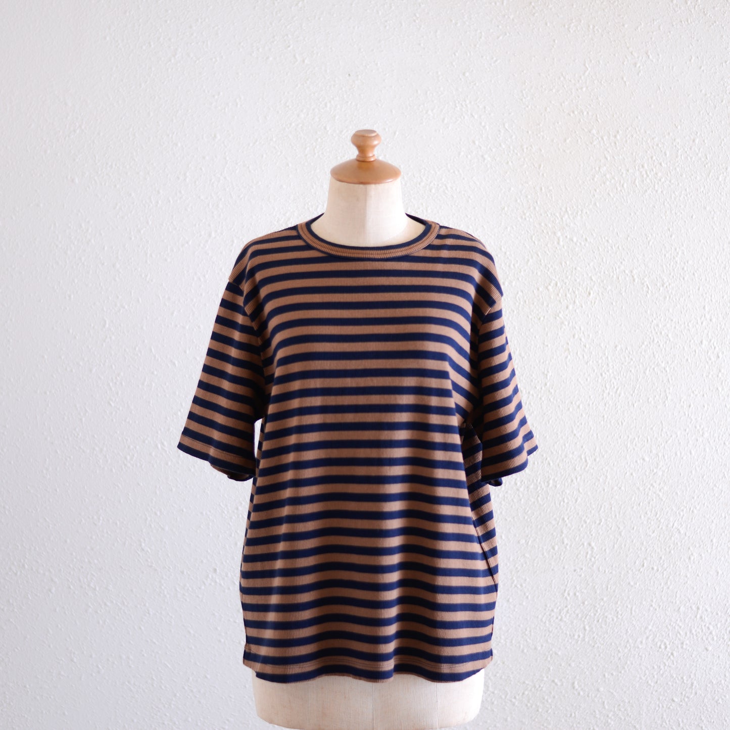 コットンボーダープルオーバー Brown × Black