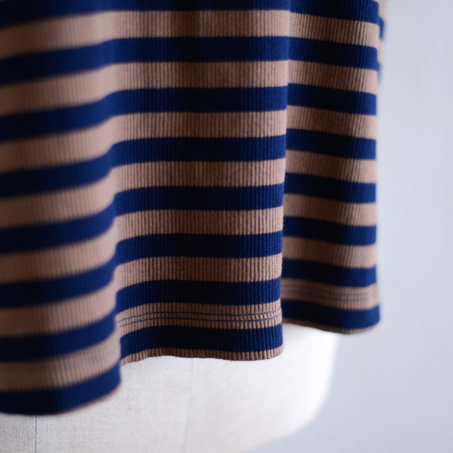 コットンボーダープルオーバー Brown × Black