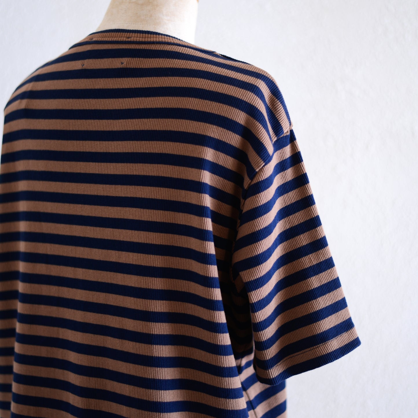 コットンボーダープルオーバー Brown × Black