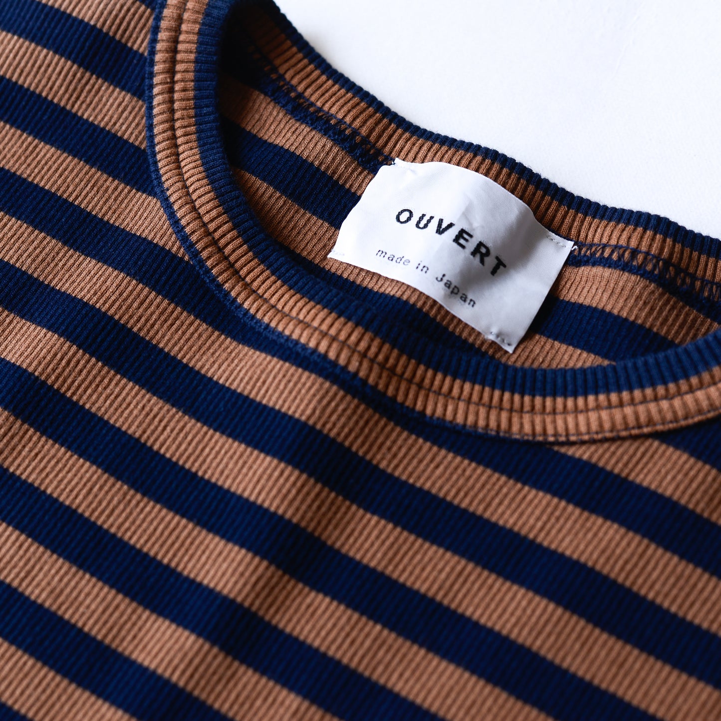 コットンボーダープルオーバー Brown × Black