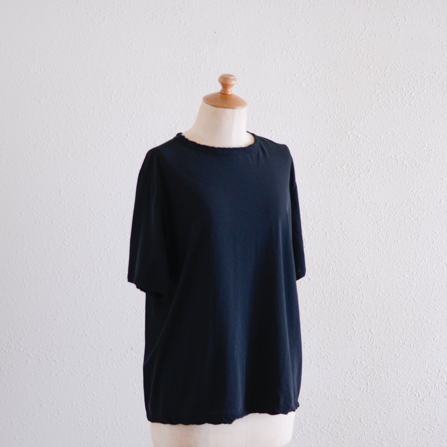 コットンツイストクルーネックプルオーバー Black