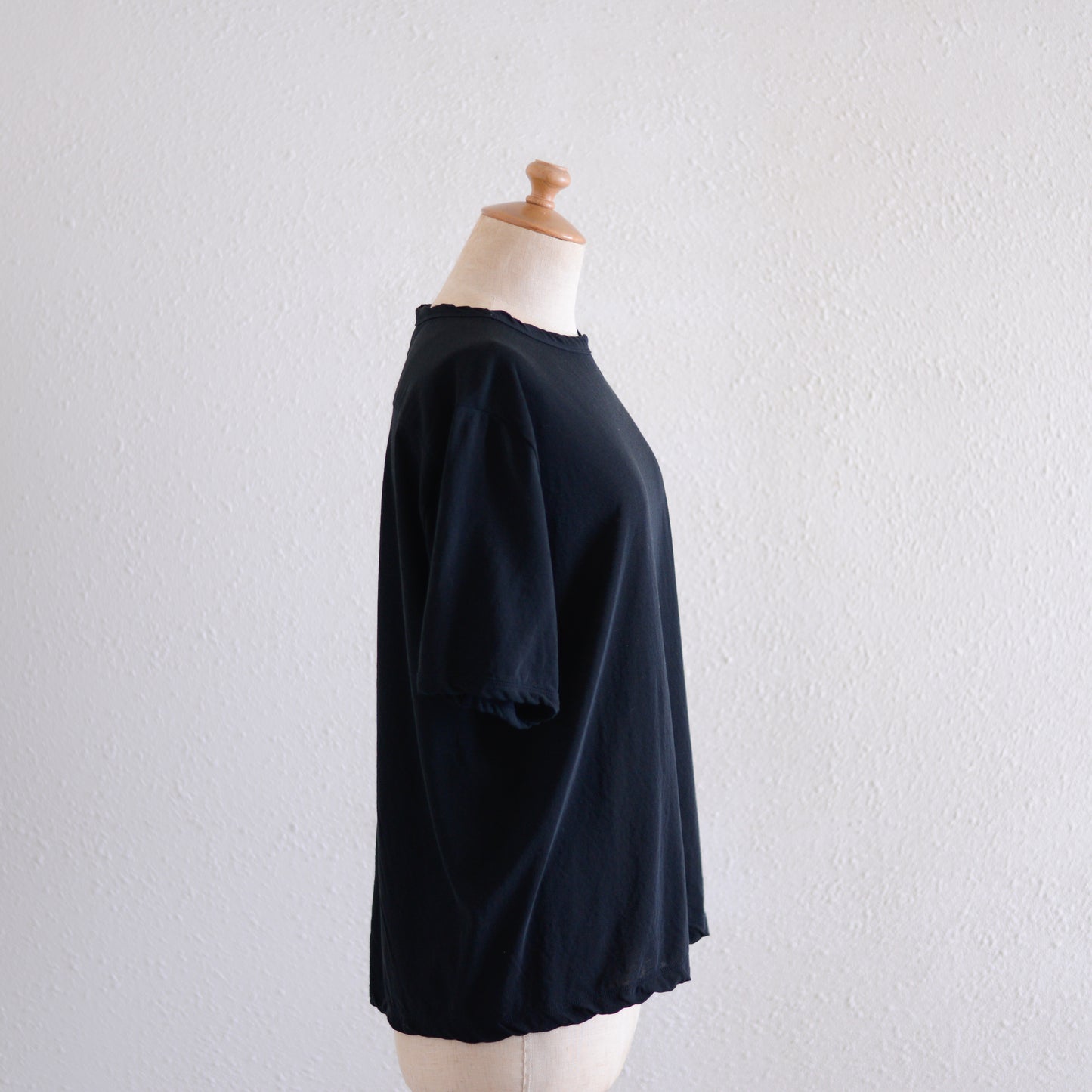 コットンツイストクルーネックプルオーバー Black