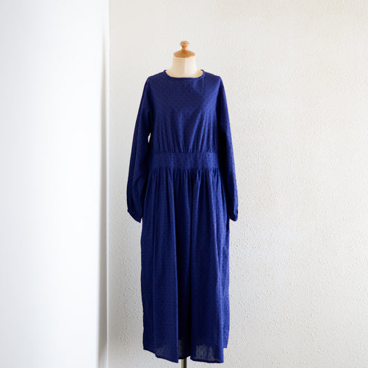 Cotton Cut Dobby Dress Blue
