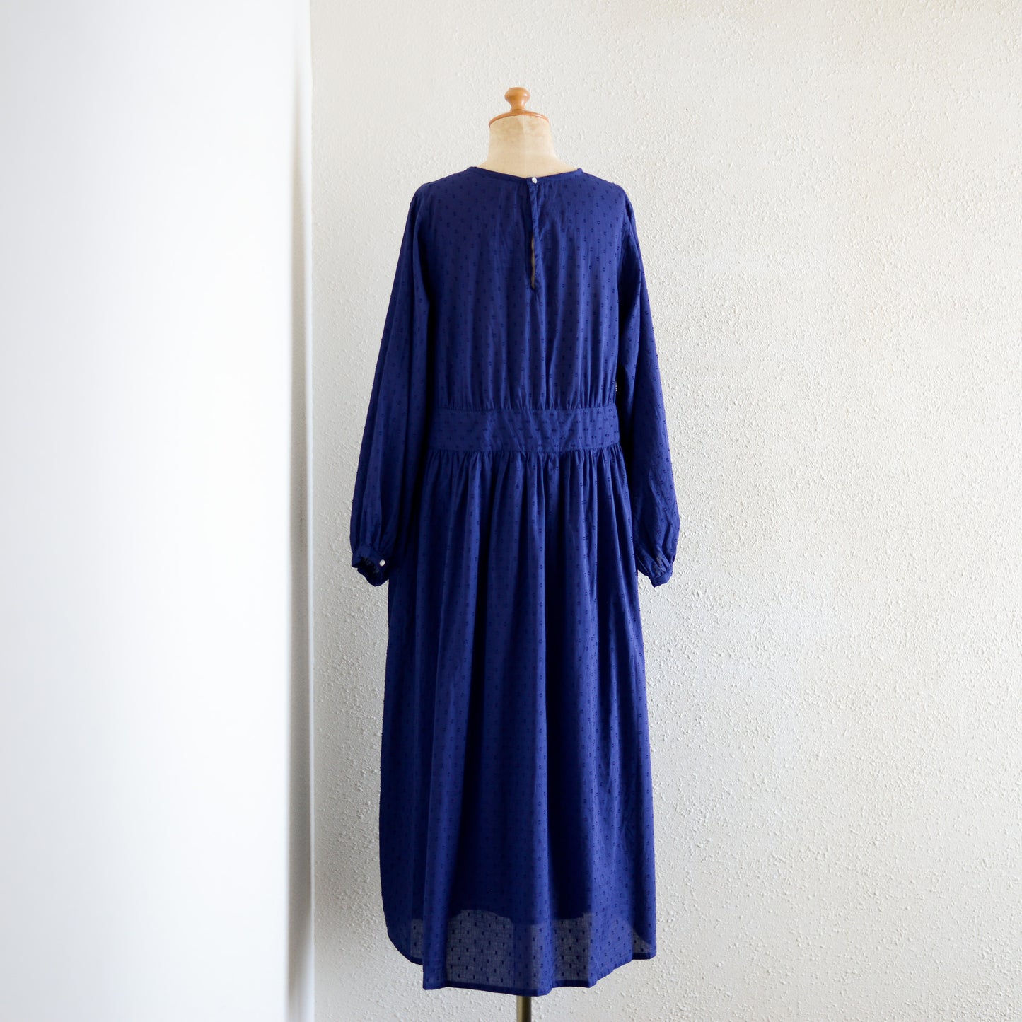 코튼 컷 도비 원피스 블루