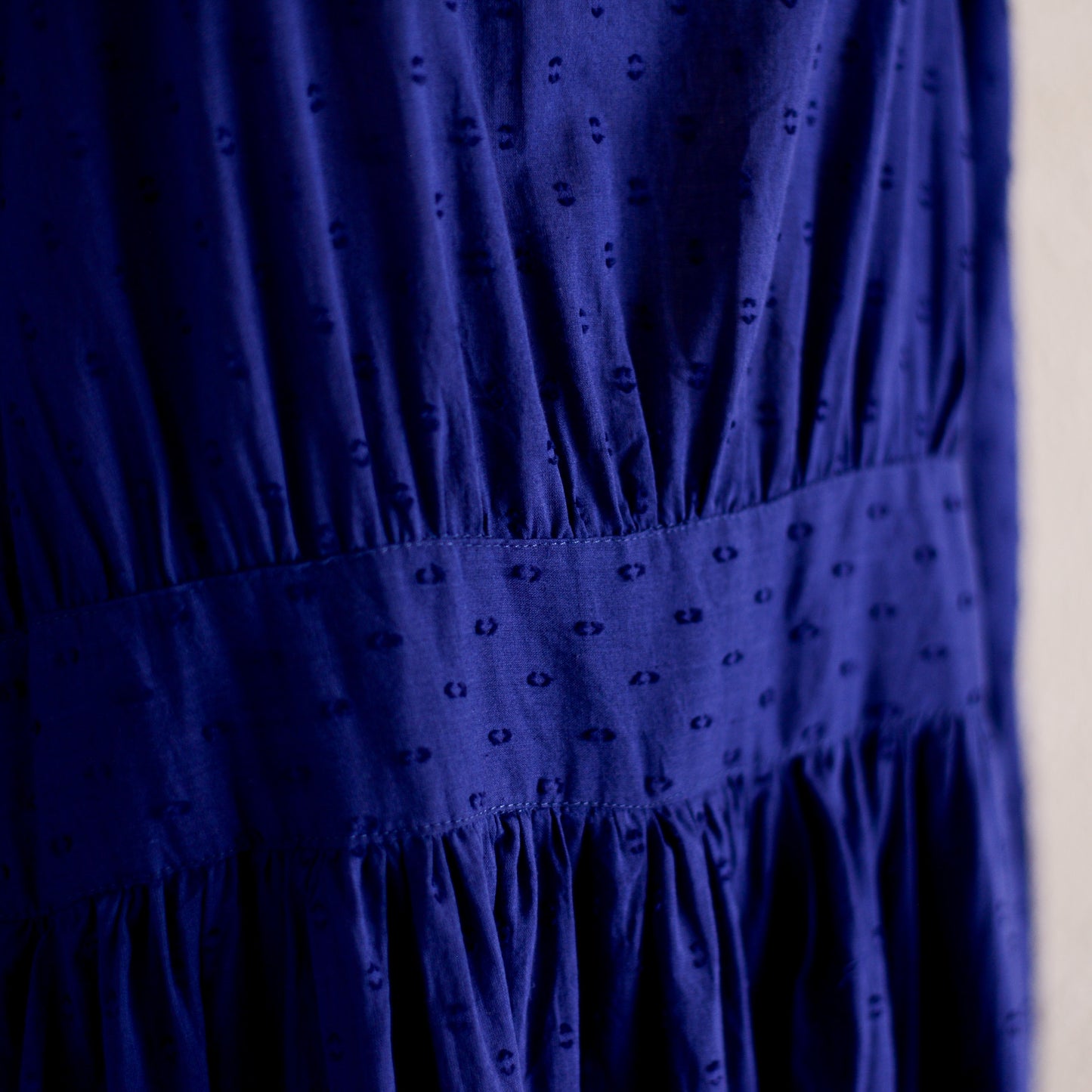 코튼 컷 도비 원피스 블루