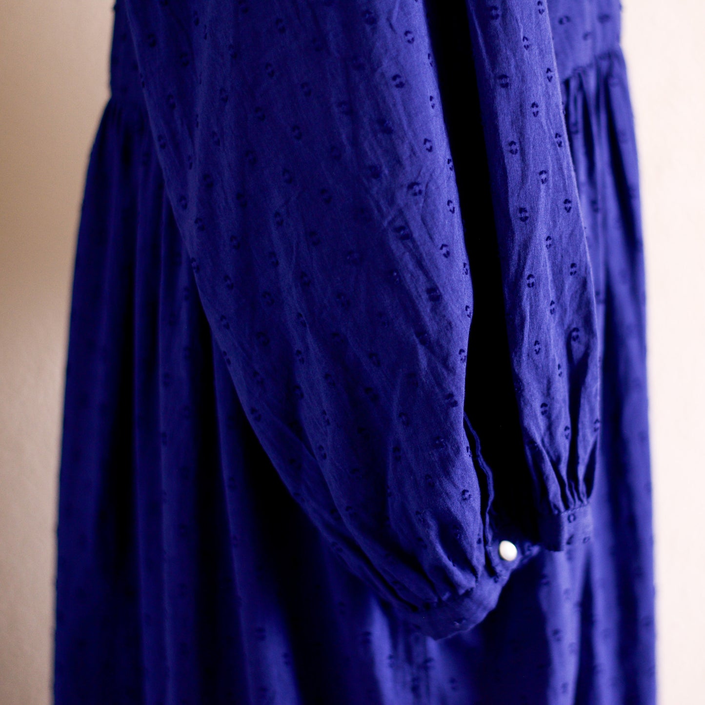 코튼 컷 도비 원피스 블루