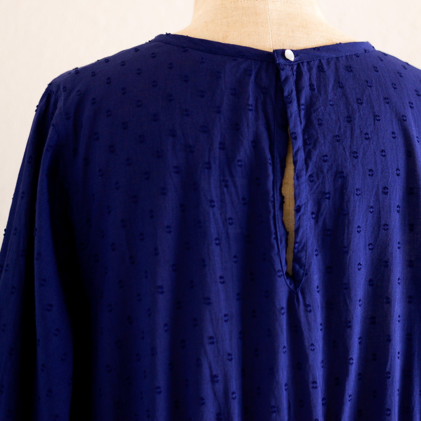 코튼 컷 도비 원피스 블루