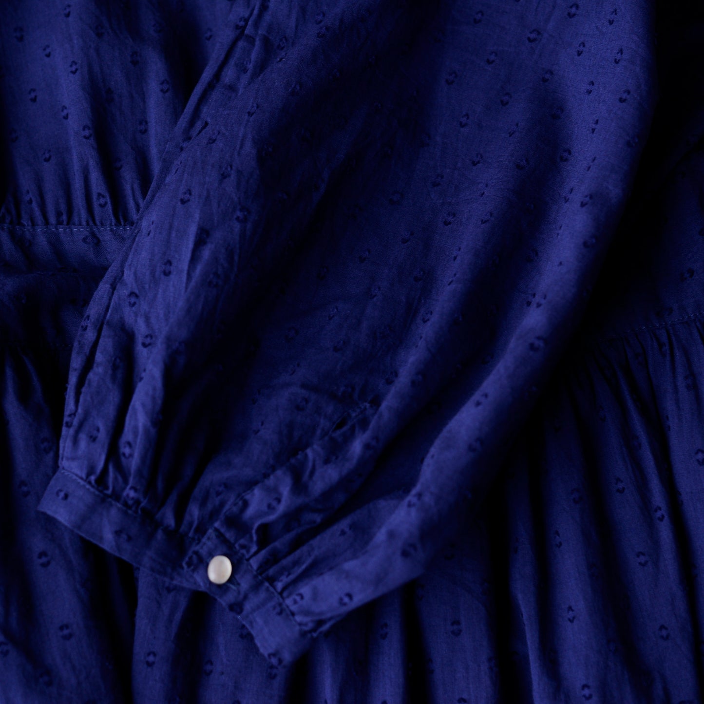 코튼 컷 도비 원피스 블루