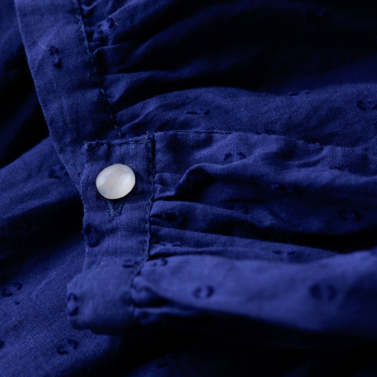 코튼 컷 도비 원피스 블루