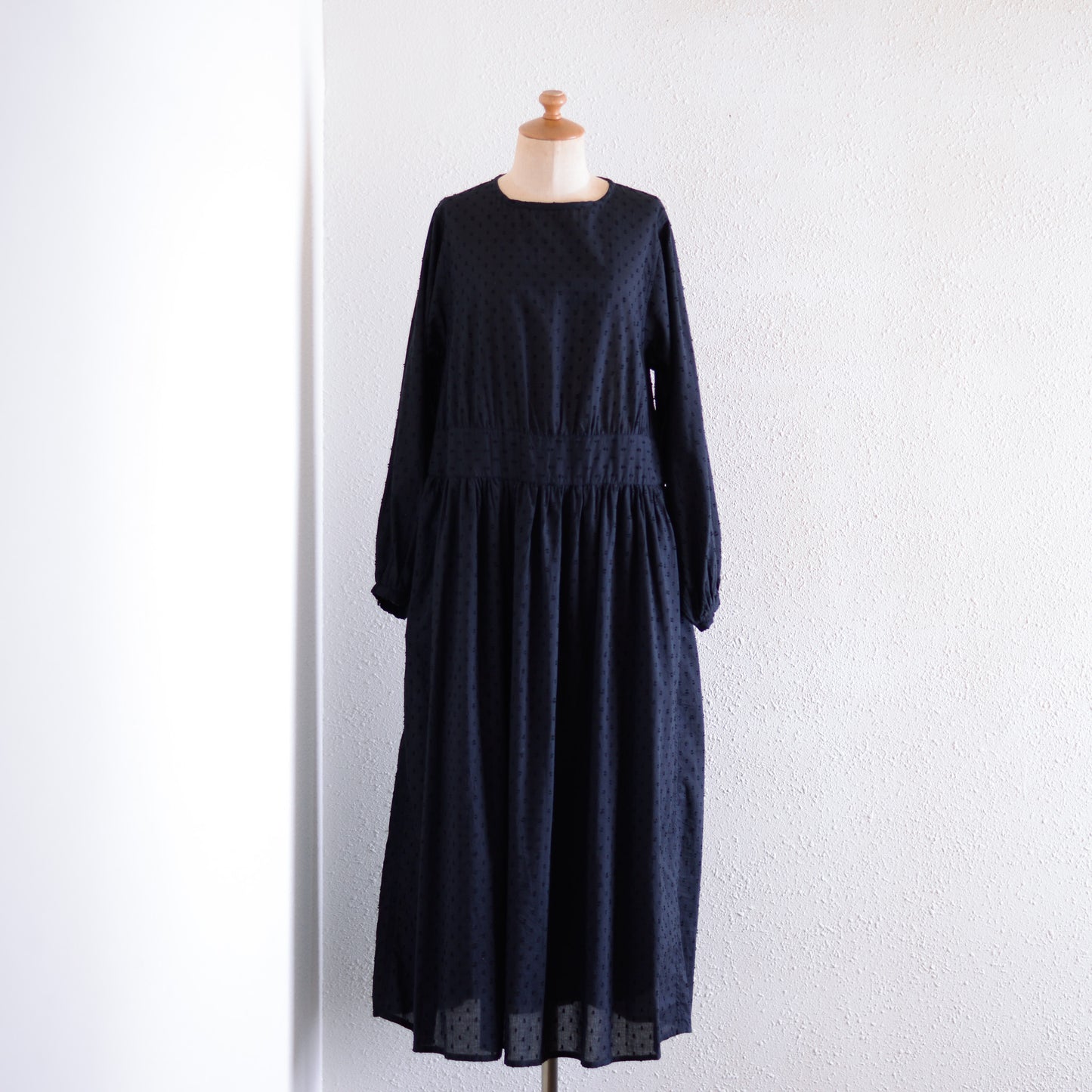 Cotton Cut Dobby Dress Black