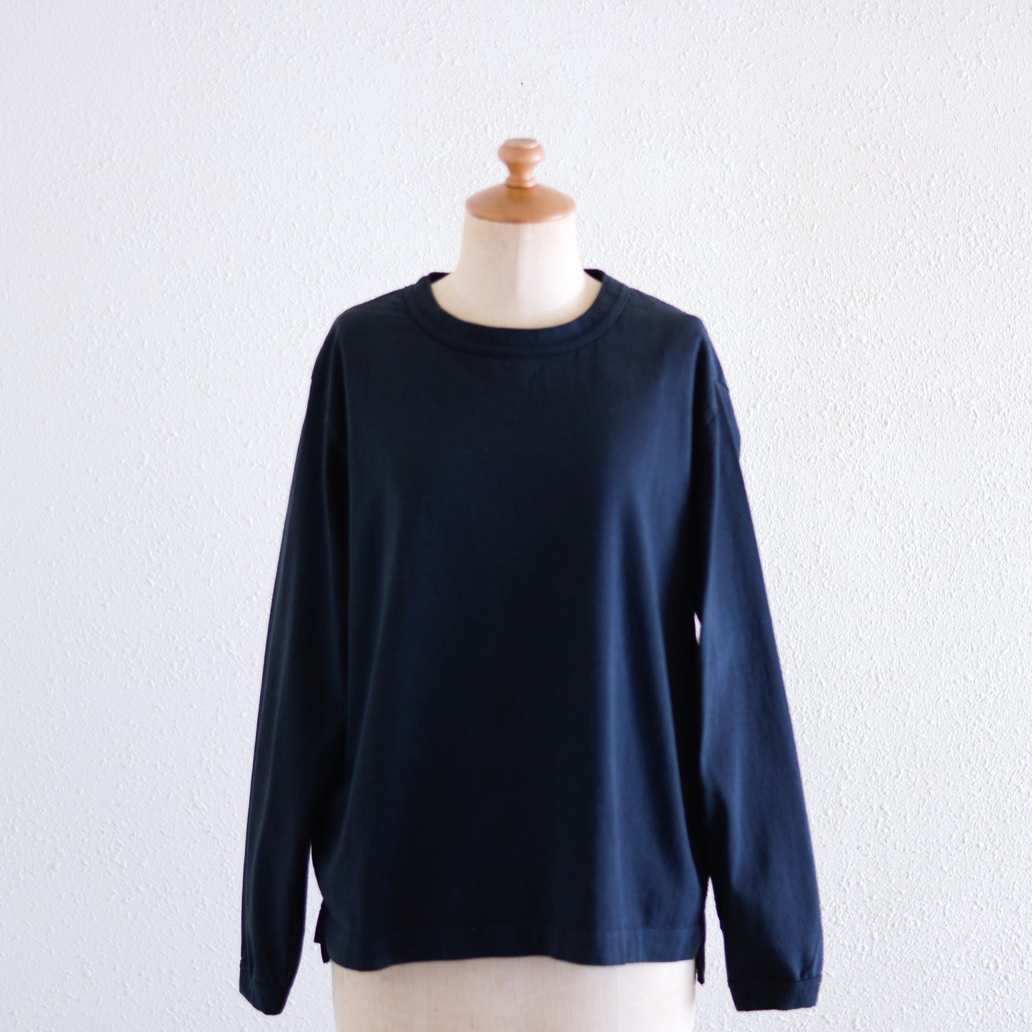 Cotton Jersey Crew Neck Pullover Black