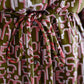Viscose Text Print Dress Khaki×Pink