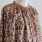Viscose Text Print Dress Khaki×Pink