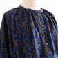 Viscose Text Print Dress Navy x Brown