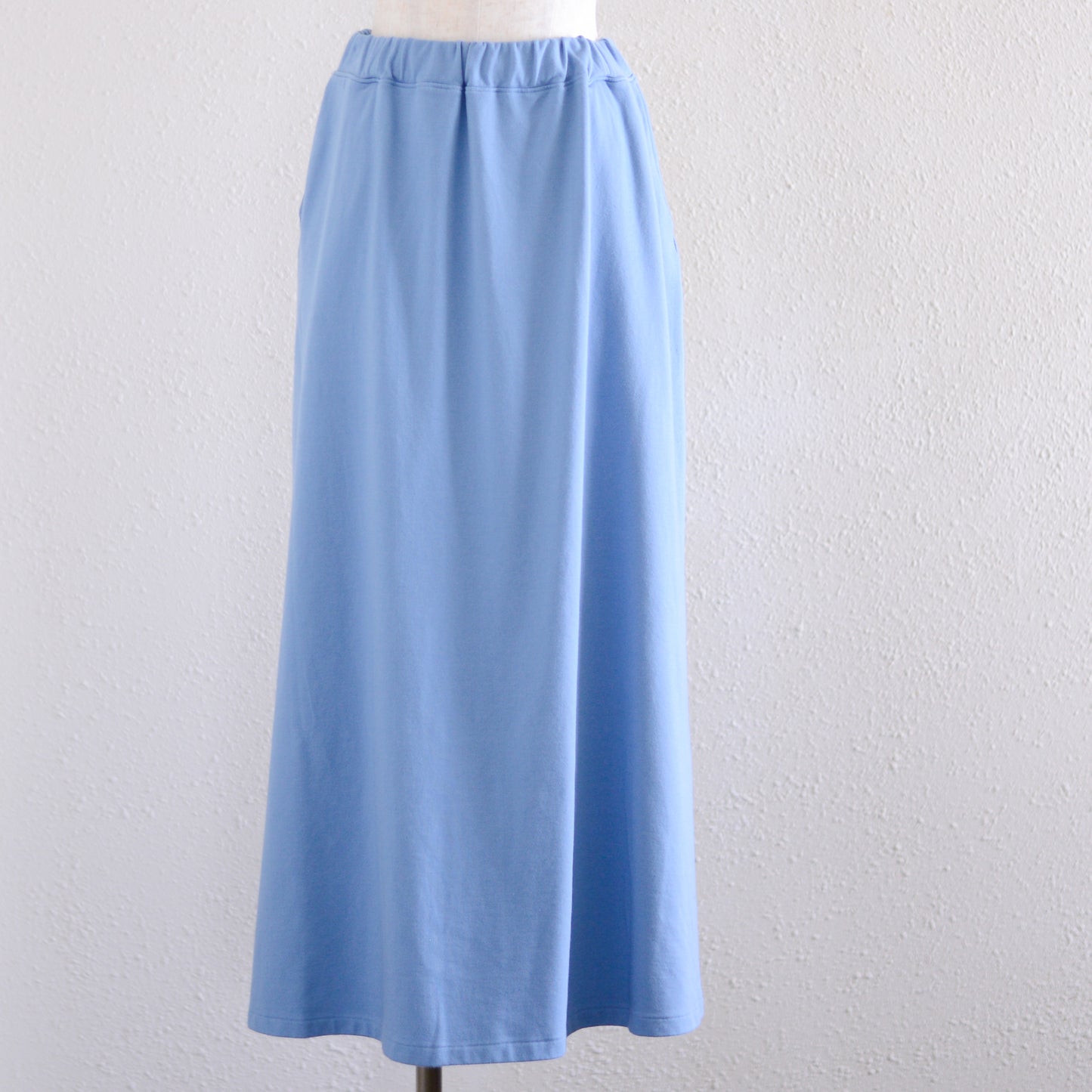Cotton Fleece Flare Skirt Blue