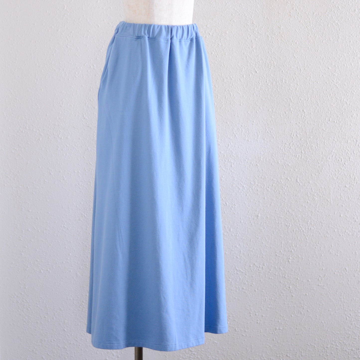 Cotton Fleece Flare Skirt Blue