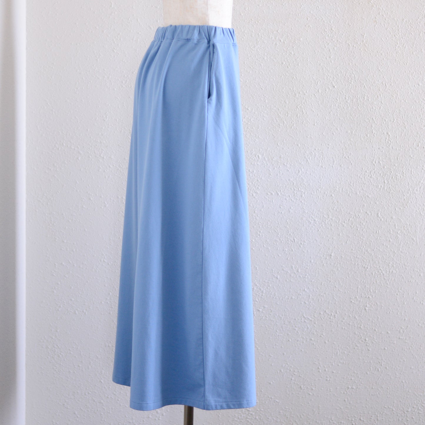 Cotton Fleece Flare Skirt Blue