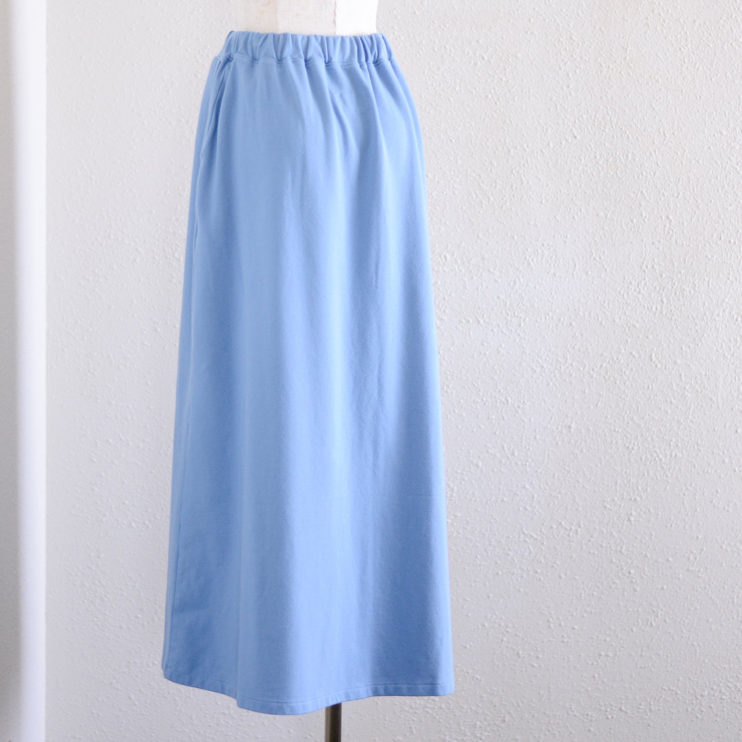 Cotton Fleece Flare Skirt Blue