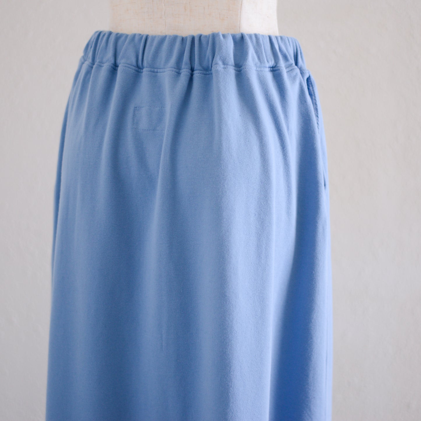 Cotton Fleece Flare Skirt Blue